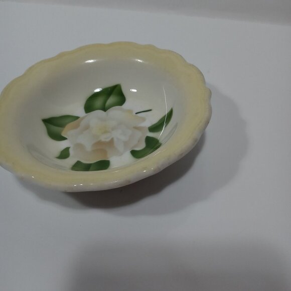 Syracuse China Floral Small Bowl Yellow Cream Green Design USA Vintage - Picture 4 of 5